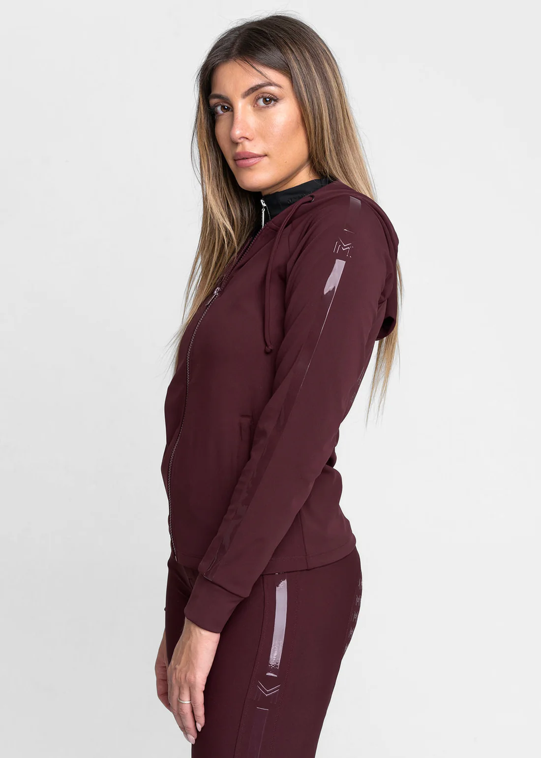 HOODIE DE EQUITAÇÃO PARA SENHORA SWEATSHIRT REFLECTION ZIP BURGUNDY MAXIMILIAN EQUESTRIAN