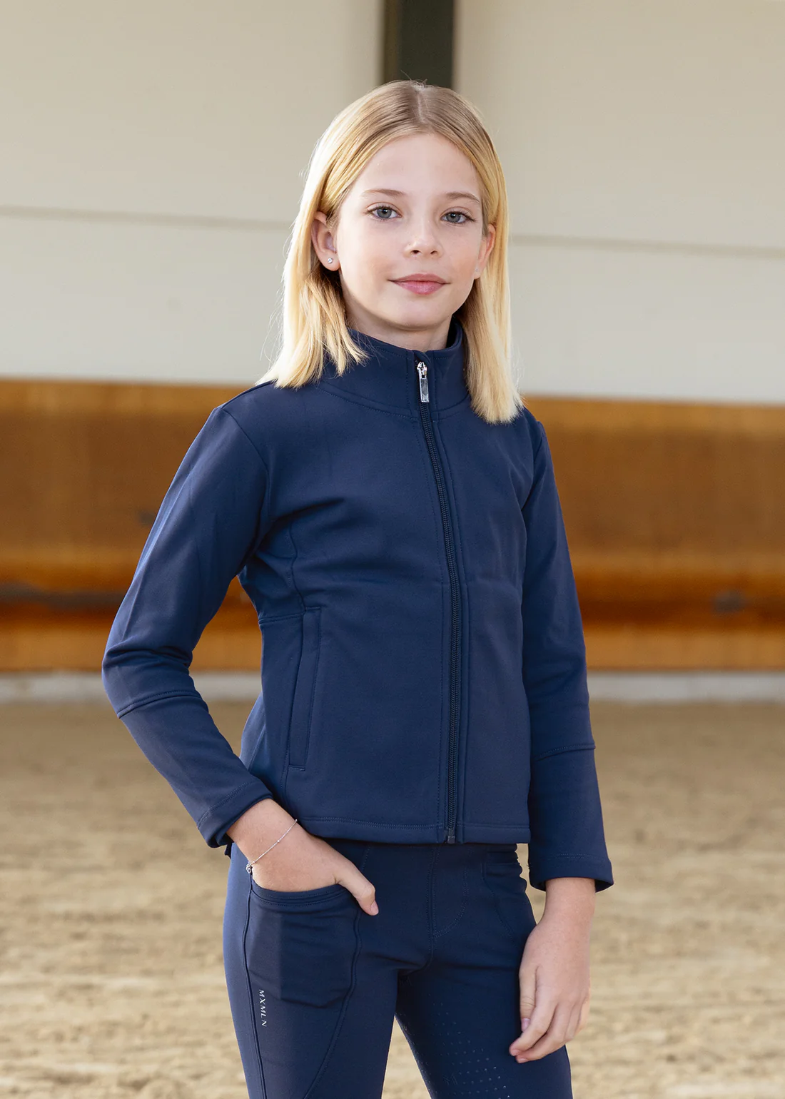 CASACO DE EQUITAÇÃO PARA CRIANÇA JACKET FLEECED VERA NAVY MAXIMILIAN EQUESTRIAN
