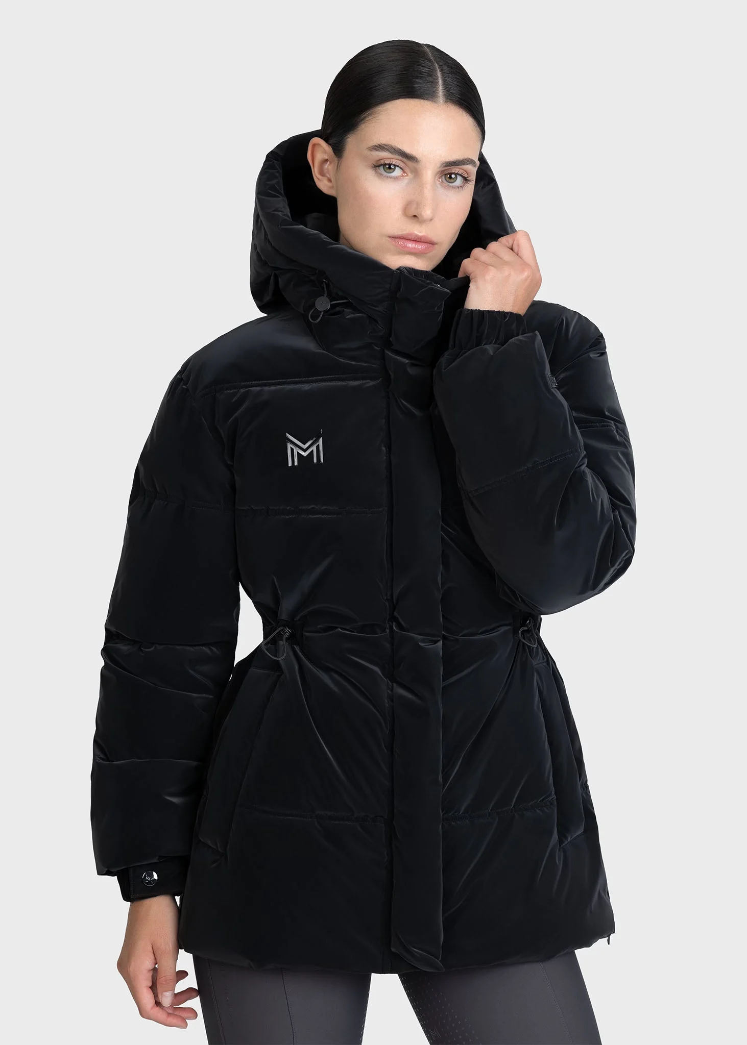 CASACO DE EQUITAÇÃO PARA SENHORA ASPEN PUFFER JACKET PRETO MAXIMILIAN EQUESTRIAN