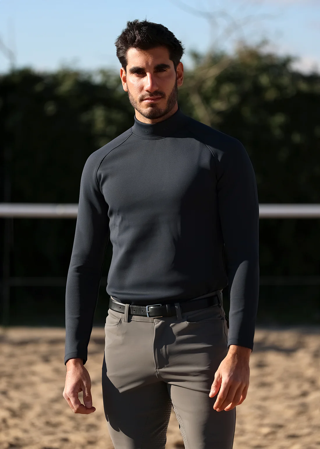 CAMISOLA DE EQUITAÇÃO PARA HOMEM TERRA BASE LAYER NAVY MAXIMILIAN EQUESTRIAN