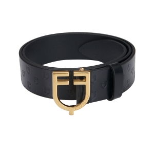 CINTO EM PELE EQUESTRO DE EQUITAÇAO LOGO GOLD